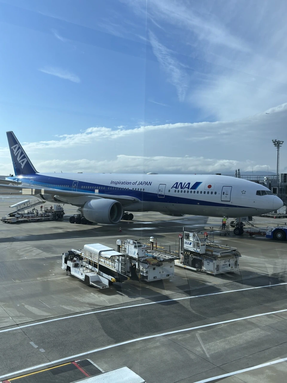 伊丹空港の駐機場に止まるANAの機体