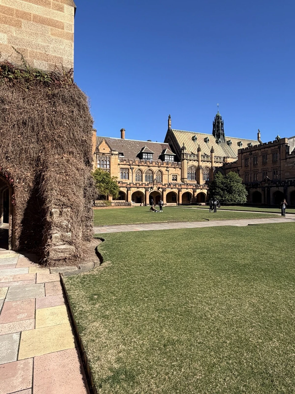 シドニー大学クアドラングルの中庭と回廊