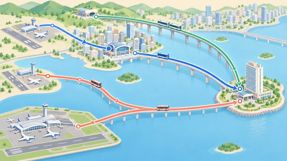 大阪湾の簡略化した地図風フラットイラスト